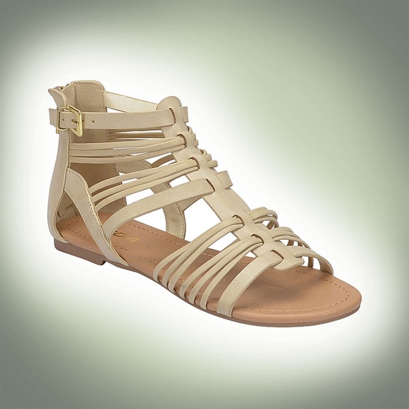 Soda Shoes - Soda Flat Sandals 8 Beige/Sand manmade material